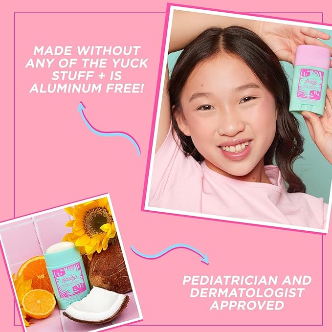 Petite ’N Pretty Sporty Set for Kids, Teens and Tweens - Skin Care Kit of Cleanser,Moisturizer, 50 pcs of Oil Blotting Sheets, and Natural Deodorant - Travel Essentials for Fresh & Glowing Skin-BrightBean Baby