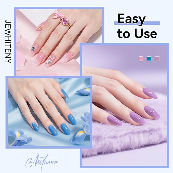 JEWHITENY 28 Colors Poly Nail Gel Set - 15ml Nude Pink Brown Black Grey Blue Yellow Tones for French Manicure DIY Nail Art Salon & Home Use Holiday Gift-BrightBean Baby