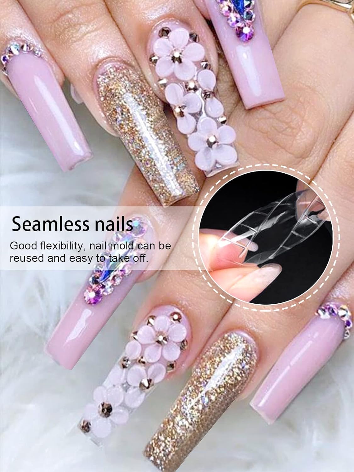 EBANKU 120Pcs Poly Extension Gel Dual Nail Forms Square Clear Nail Forms Full Cover Coffin Nail Molds 12 Sizes for Gel Manicure Nail Art Design Salon&DIY-BrightBean Baby