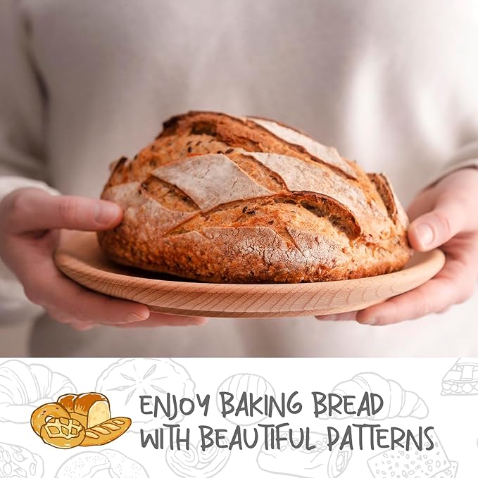 Round Bread Dough Proofing Rising Rattan Baskets(Set of 2, 9 inch) w/Liners for Home Sourdough Bread Bakers