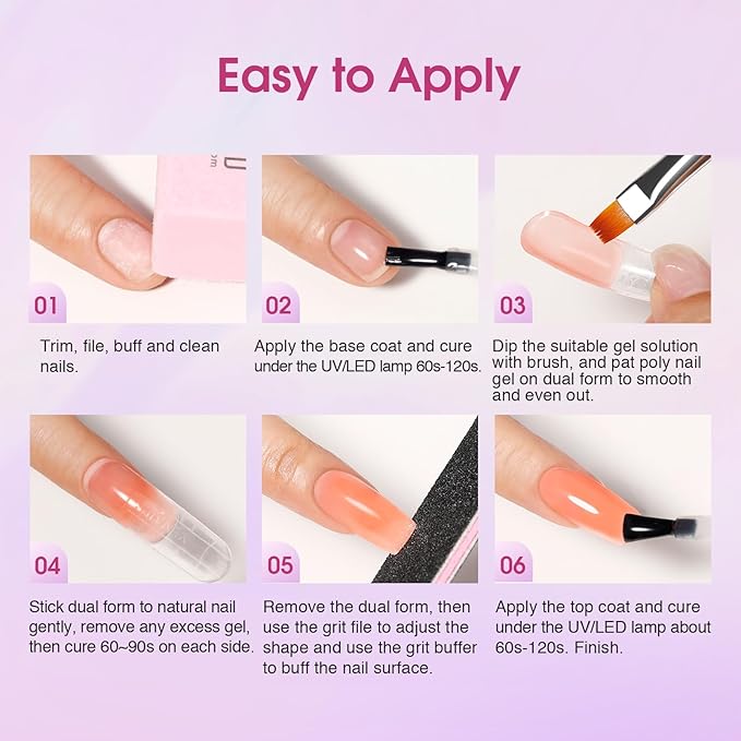 ROSALIND Poly Nail Gel Colors Kit -14 Colors +72 Nail Art Accessories kit Glitter Poly Nails Gel Kit Starter Kit with Mini UV Lamp Slip Solution Nude Pink Poly Nail Art for Beginners with Everything-BrightBean Baby