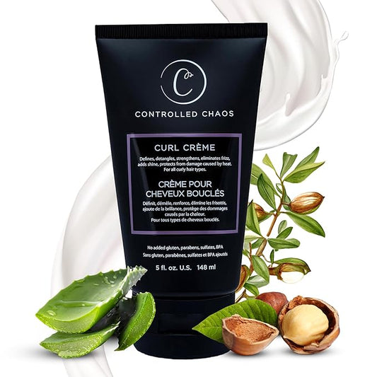 Controlled Chaos Curl Cream for Curly Hair Defining Cream with Shea Butter for Long Lasting Frizz Free Curls – Sulfate & Paraben Free Aloe Vera Curling Cream for Wavy Hair, Made in USA(5Oz)-BrightBean Baby