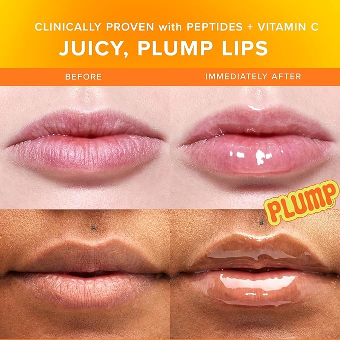 Farmacy Peptide Lip Balm - Lip Smoothie Hydrating Lip Balm with Vitamin C to Visibly Plump + Smooth Lip Lines - Nourishing Lip Treatment with a High-Gloss Finish - Mango (10g)-BrightBean Baby