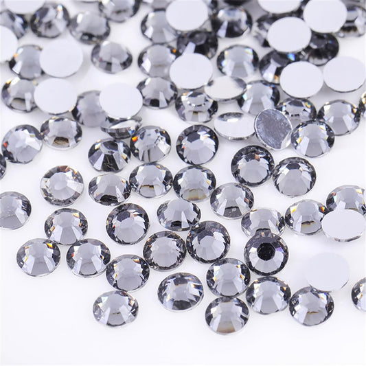 3000 Pieces SS6 2mm Flatback Rhinestones Clear Glass Round Gems Crystals for Nail Art DIY Crafts Clothes Shoes Bags （Light Grey）-BrightBean Baby