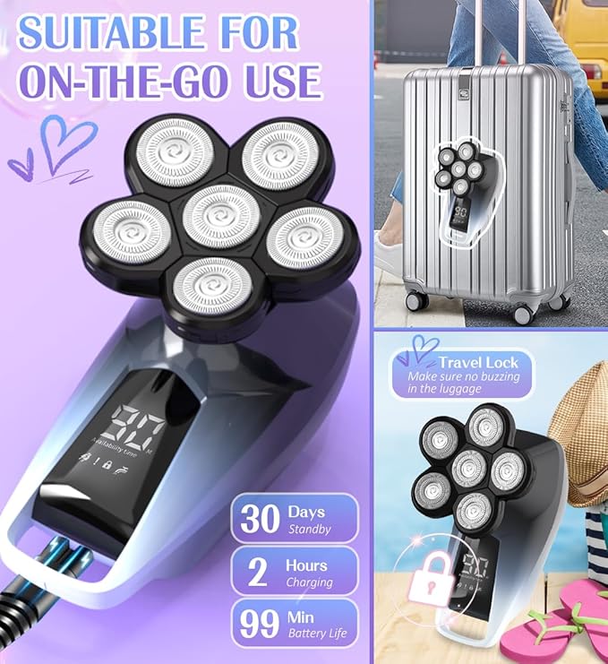 Electric Razors for Women,5 in 1 Womens Electric Leg Shaver Cordless Painless Facial Hair Removal for Arms and Underarms Bikini Trimmer,Portable and Safe Wet and Dry Use Women Shaver,White Black-BrightBean Baby