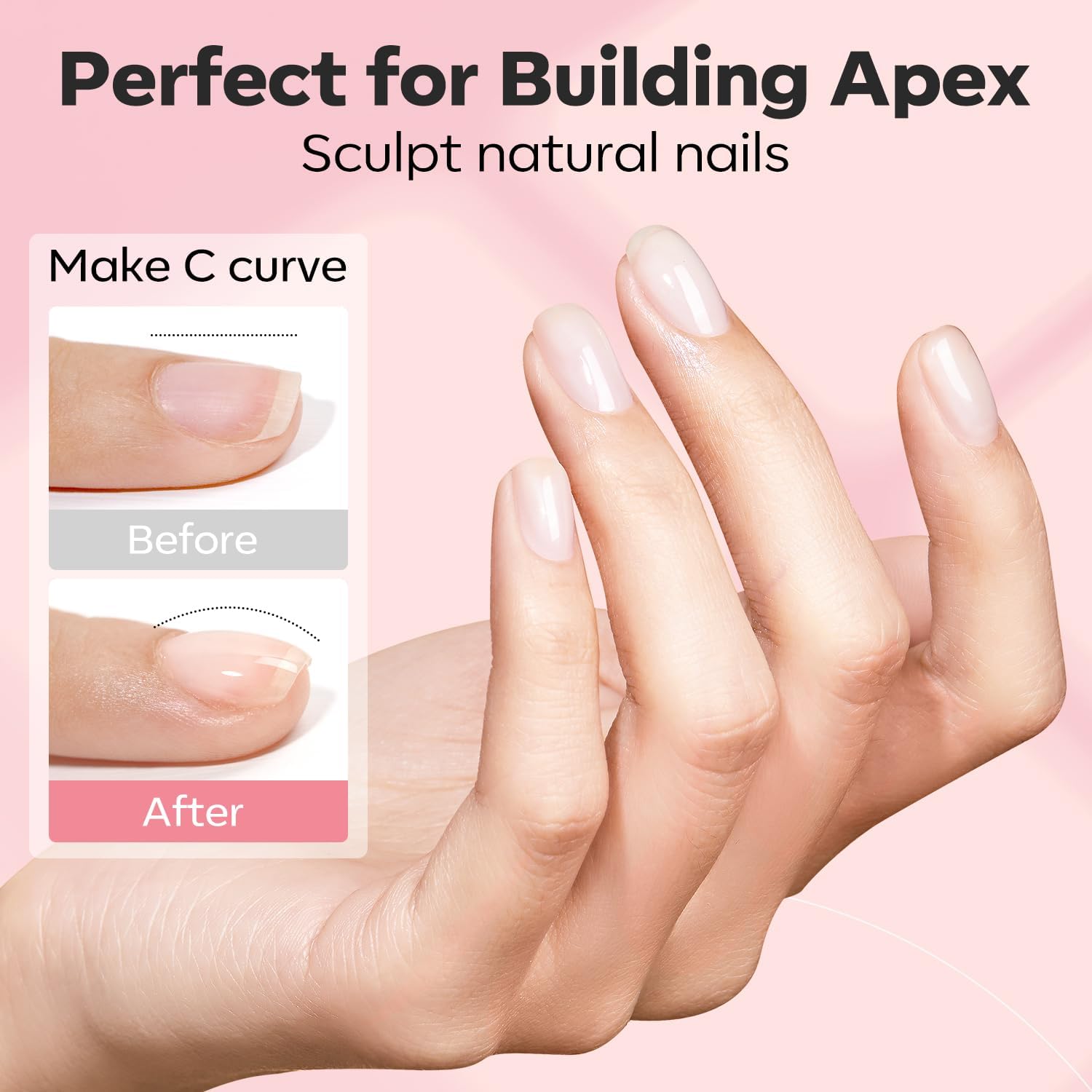 modelones Nail Dehydrator and Primer with Builder Nail Gel, 3Pcs Cover Nude Pink LED Gel Builder Polish Base Coat Prep Dehydrate & Bond Primer for Apex Building Thickening 10ml Home DIY Salon-BrightBean Baby