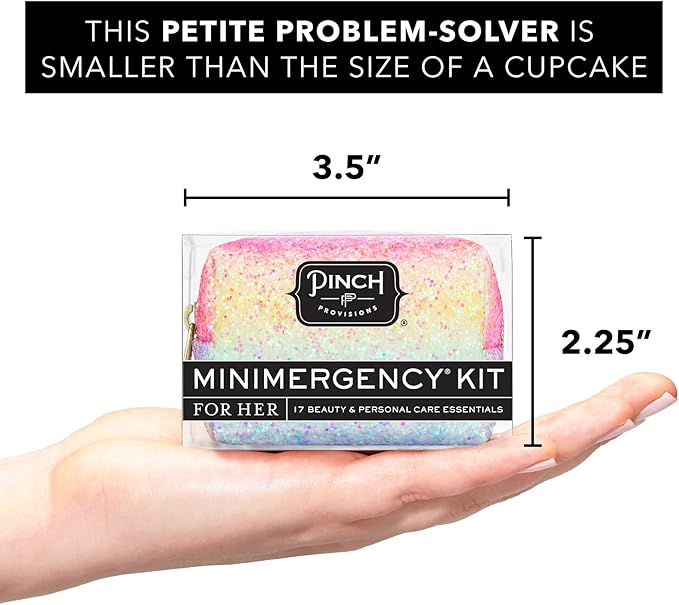 Pinch Provisions Rainbow Minimergency Kit, includes 17 Travel-Sized Cosmetic Essentials, Convenient for Purses, Emergency Beauty Accessories, Gifts for Holiday’s & Birthday’s-BrightBean Baby