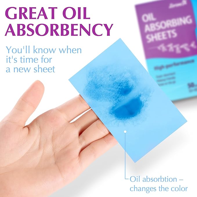 Premium Oil Absorbing Sheets for Face - 6 pack (300 sheets) - Makeup Friendly Oil Blotting Sheets for Face - Blotting Papers for Face with Oily Skin-BrightBean Baby