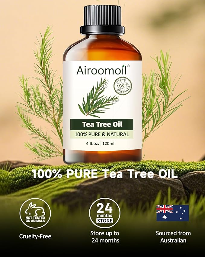 Pure Tea TreeEssential Oil, 100% Pure Natural Tea TreeEssential Oil, Premium Grade Essential Oils for Diffusers for Home, Skin, Care Massage, Soap Making, Aromatherapy, 4 Fl Oz | 120ml-BrightBean Baby