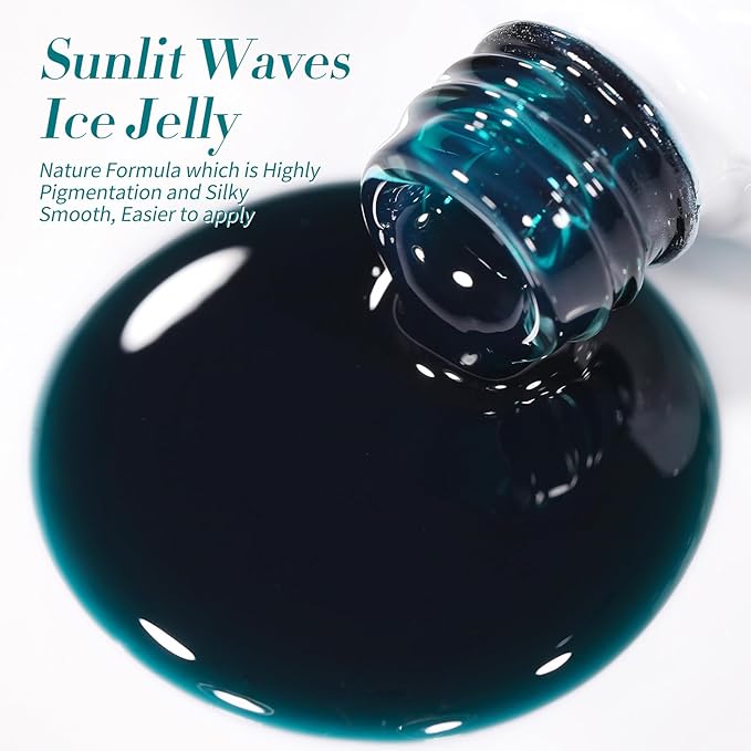 Born Pretty Jelly Gel Nail Polish Set Spring Summer Crystal Glass Translucent Pastel Sheer Gel Polish Pink Green Blue Red Yellow Silver Shiny Glitter Gel Nail Polish Nail Art Gel DIY Gift 6PCS-BrightBean Baby