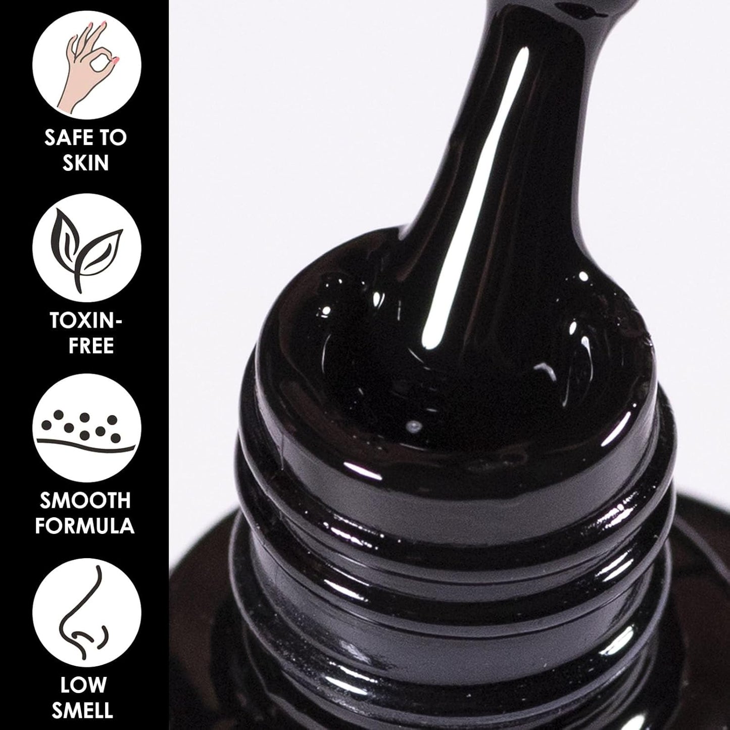 Matte Black Nail Polish - Matte Finish Black Fingernail Polish - Fast Drying Nail Varnish Mist Effect - Silky Velvet Nail Lacquer For Women Girls Manicure DIY at Home - No Need Bake-BrightBean Baby