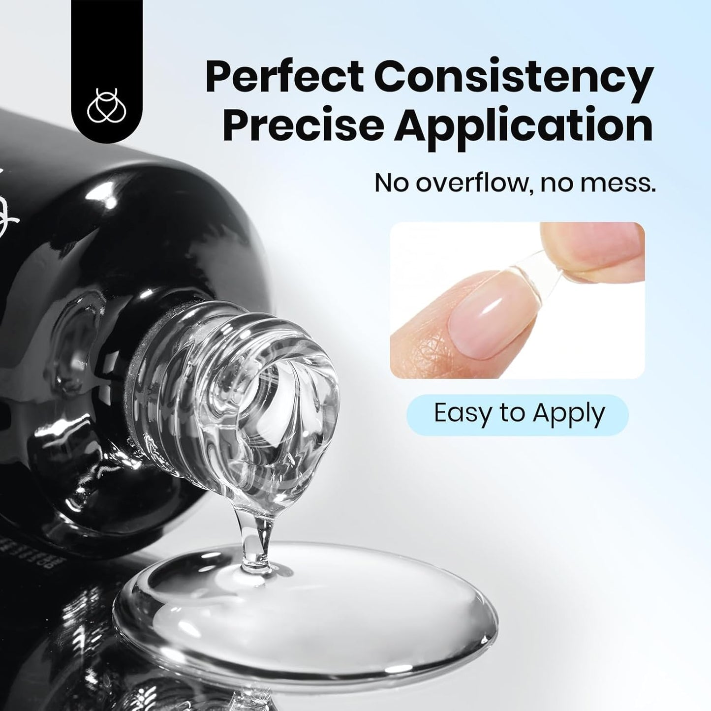 Beetles 2Pcs 15ml HEMA-Free Nail Glue Gel for Acrylic Nail Tips & Clear Press On Nails, Super Strong U V Nail Glue for Nail Extensions, DIY Long Lasting Nail Gel Kit-BrightBean Baby