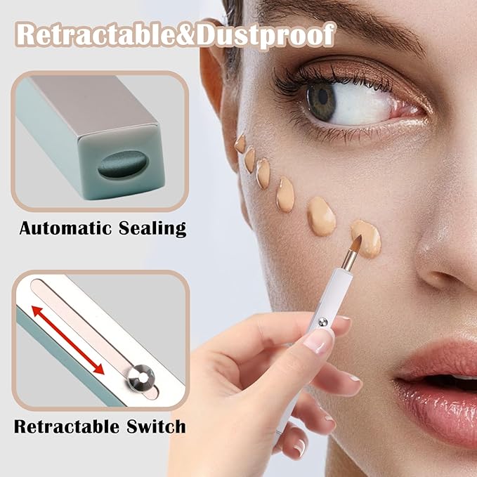 3 Pack Lip Brush for Lipstick Makeup Brushes Double-Ended Retractable Lip Brush with Cap Dustproof for Lipstick Gloss Creams Portable with Cap(Black + Gold + Silver)-BrightBean Baby