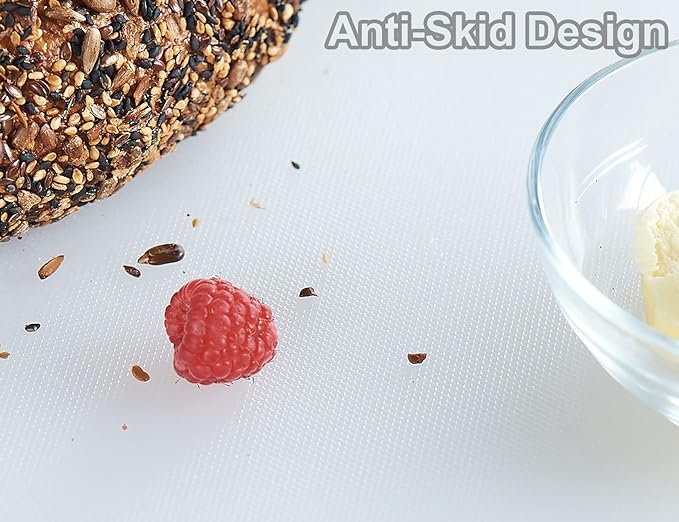 CURTA Cutting Boards for Kitchen, 24" x 18" x 0.5" White Color Coded Plastic Commercial Chopping Board Anti Slip Surface Dishwasher Safe