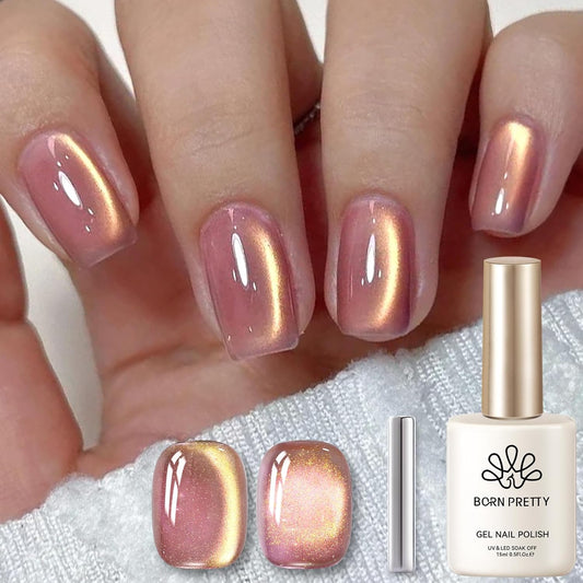 BORN PRETTY Cat Magnetic Eye Gel Nail Polish,Violet haze Jelly Glass Magnetic Gel Polish,Glitter Soak Off Nail Art Salon Manicure Home Gift 15ml-BrightBean Baby