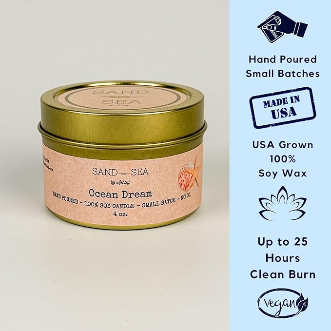 Birthday Gift Baskets for Women, Handmade Ocean Gift Box, Natural Relaxing Spa Self Care Package for Women 13 Pc, Spa Gifts for Woman, Gift Basket for Her, Birthday Box (Ocean Dream)-BrightBean Baby