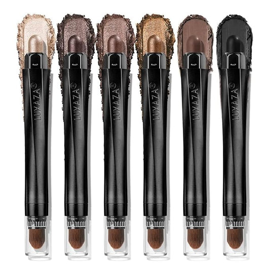 Brown Eyeshadow Stick Makeup 6PCS Set, Neutral Eyeshadow Palette Metallic Shimmer Matte Cream Eye Shadow Eyeliner Brightener Pencil Crayon - TAUPE MAUVE-BrightBean Baby