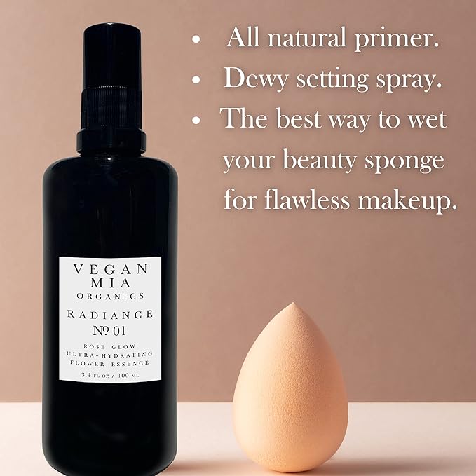 Organics - Radiance, Ultra-Hydrating Rose Water Spray for Face and Neck, Face Mist with Organic Rose Flower Essence, Facial Mist for All Skin Types, Hydrates Dry and Dull Skin, 3.4 fl oz-BrightBean Baby