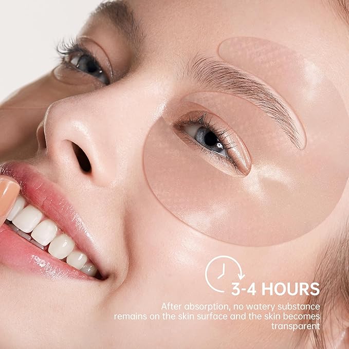 Novoy 7 Pairs Bio-Collagen Real Deep Eye Patches - 6-in-1 Retinol Overnight Eye Patches for Dark Circles, Puffiness & Wrinkles | 2% Caffeine+Hyaluronic+Niacinamide, Korean Popular Eye Mask - ROSE-BrightBean Baby