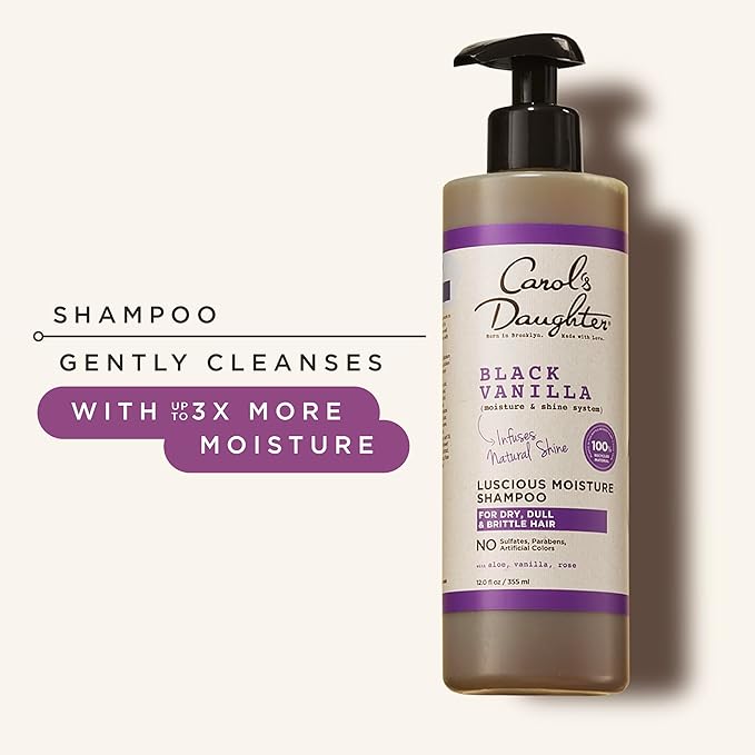 Carol's Daughter Black Vanilla Moisture Sulfate Free Shampoo for Curly, Wavy or Natural Hair, Moisturizing Hair Care for Dry, Damaged Hair, 12 Fl Oz-BrightBean Baby