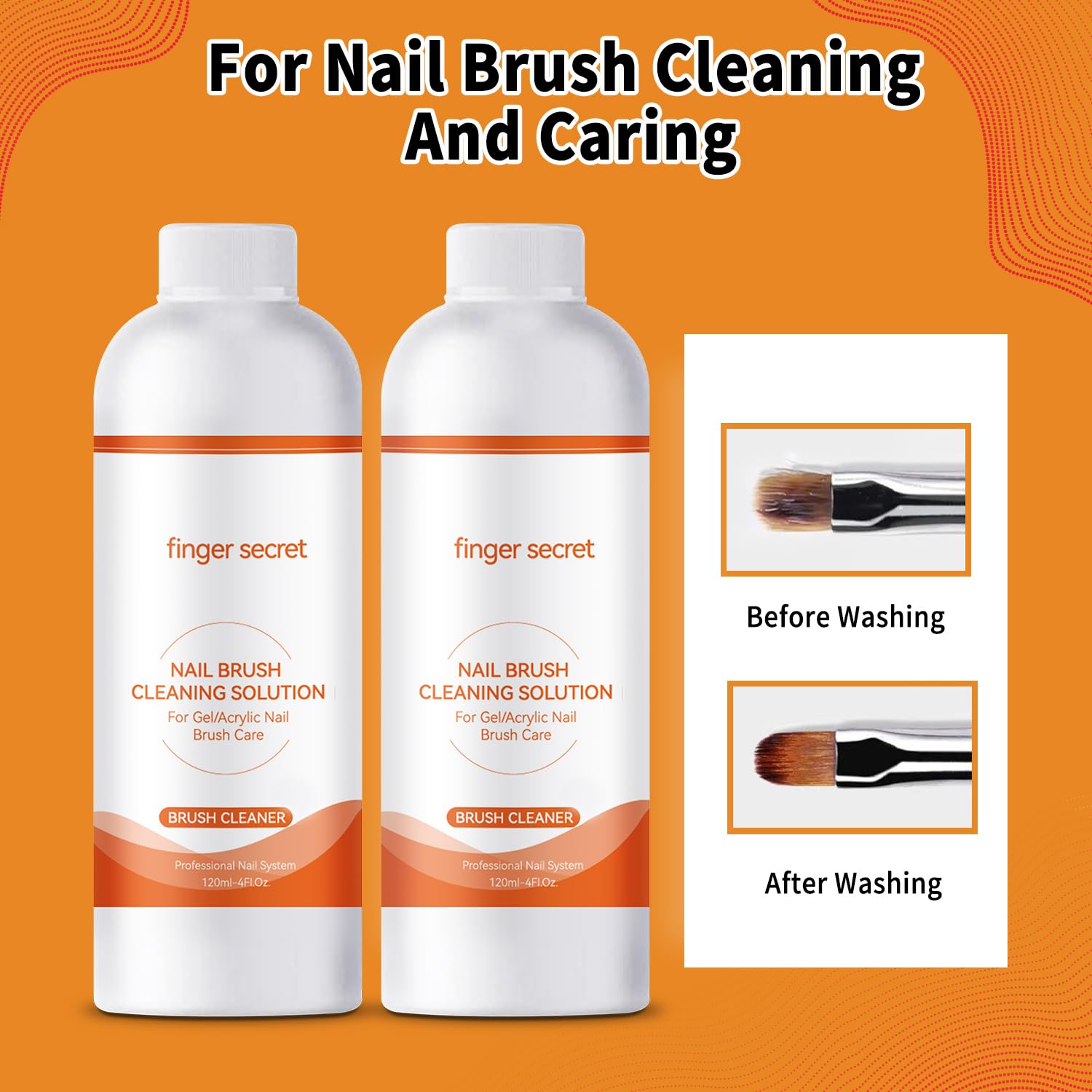 Nail Brush Cleaner 2 packs Nail Brush Cleaner for Gel Polish Nail Brush Cleaner Liquid for Acrylic with Glass Cup Nail Cleaning pads for DIY Salon at Home 8 Fl.Oz-BrightBean Baby