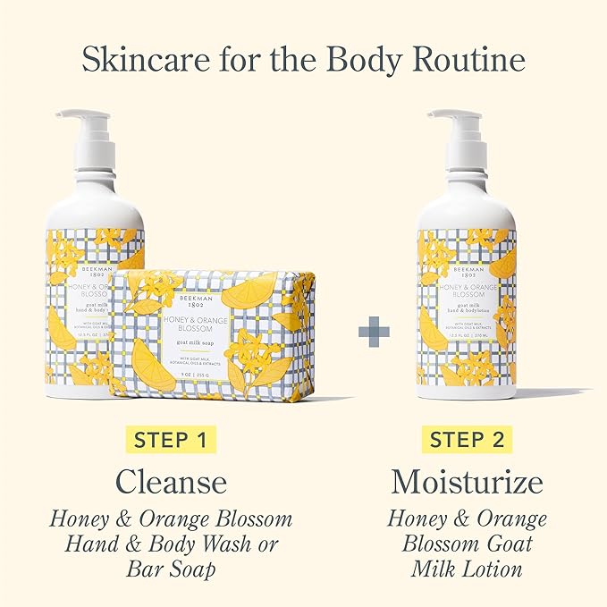 Beekman 1802 Goat Milk Body Lotion, Honey & Orange Blossom - Scented - 12.5 oz - Moisturizing with Shea Butter - for Sensitive Skin - Cruelty Free - Packaging May Vary - Pump Included, Ready for Use-BrightBean Baby