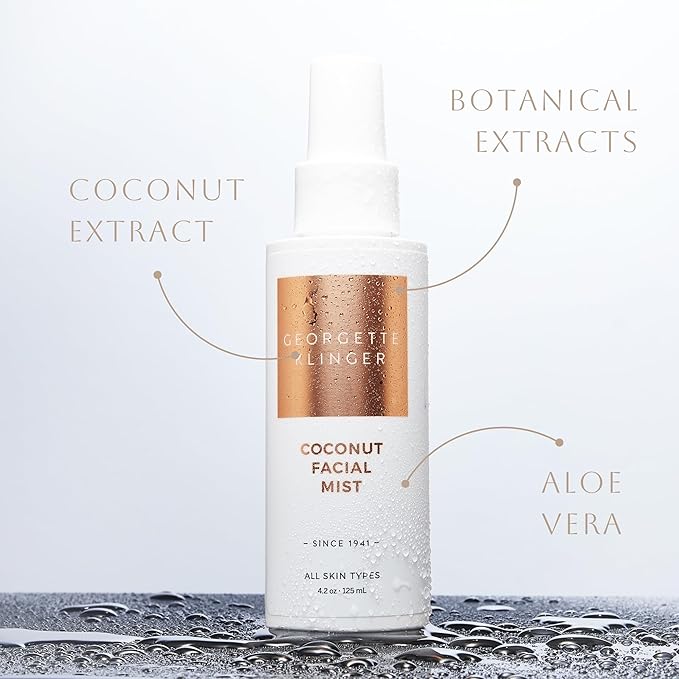 Georgette Klinger Coconut Facial Mist - Hydrating, Long-Lasting Makeup Setting Spray with Moisturizing Antioxidants for Dewy Matte Face, Protects and Plumps Dehydrated Skin - 4.2 oz-BrightBean Baby