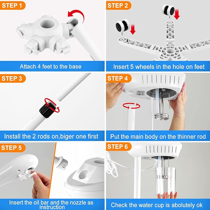 Professional Facial Steamer, Face Steamer on Wheels, SPA Ozone Steamer, Standing Face Steamer for Spa, Salon and at Home Use-BrightBean Baby