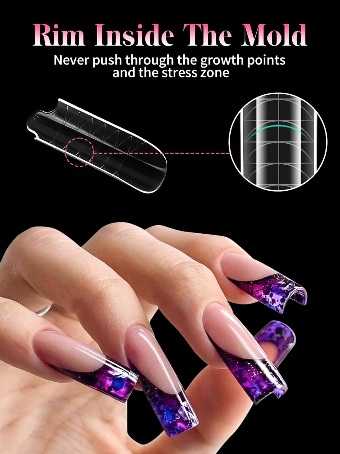 EBANKU Dual Nail Forms for Poly Extension Gel, 150 PCS Clear Square Nail Molds Reusable 15 Sizes Nail Extension Forms for Builder Gel Manicure Design Salon DIY-BrightBean Baby