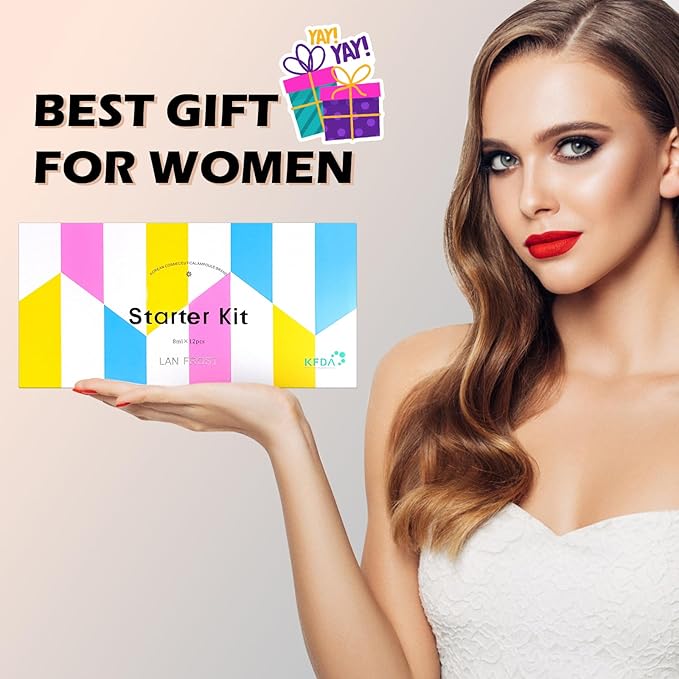 BB Facial Glow Serum Starter Kit Hyaluronic Acid Essence Foundation Skin Care Kit 0.27oz 6 Vials, Combined With Niacinamide and Peptides To Brighten Skin Tone Anti-Aging Foundation 6-Color(Multicolo)-BrightBean Baby