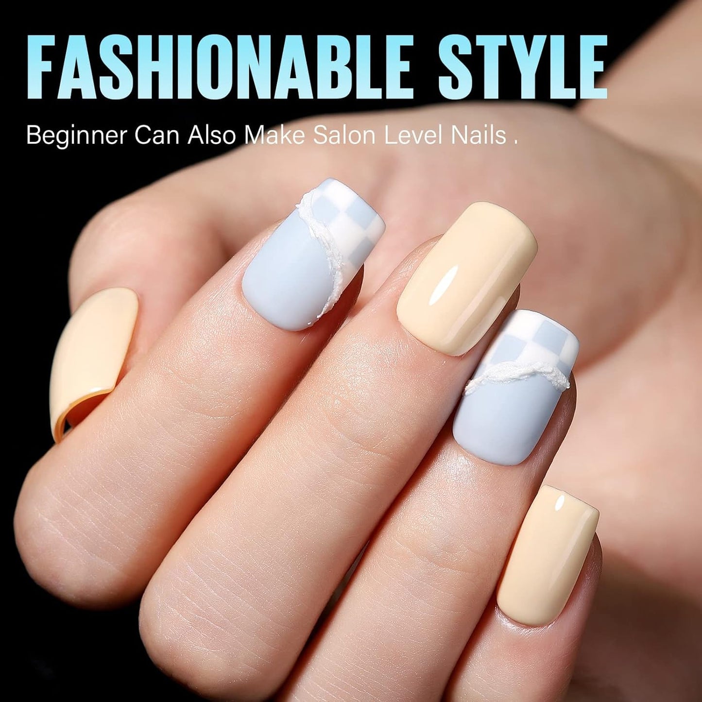 TOMICCA Short Square Nail Tips 240Pcs Pre-buff Full Matte Acrylic Fake Nails, 15 Sizes Full Cover Press on Nail for Extension Manicure Home DIY Nail Art-BrightBean Baby