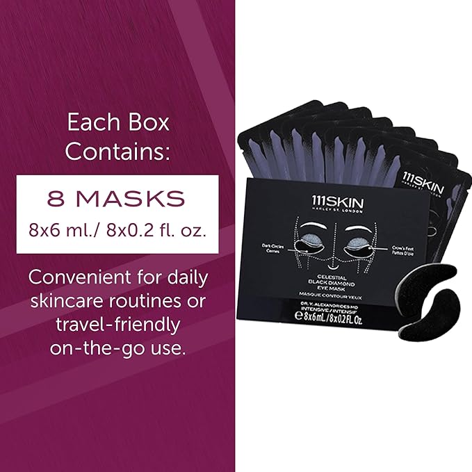 111SKIN Black Diamond Eye Mask, Hydrating Under Eye Patches for Dark Circles with Retinol, Hyaluronic Acid & Niacinamide, Helps Lift & Firm the Appearance of Fine Lines & Undereye Area, 8 Pairs-BrightBean Baby