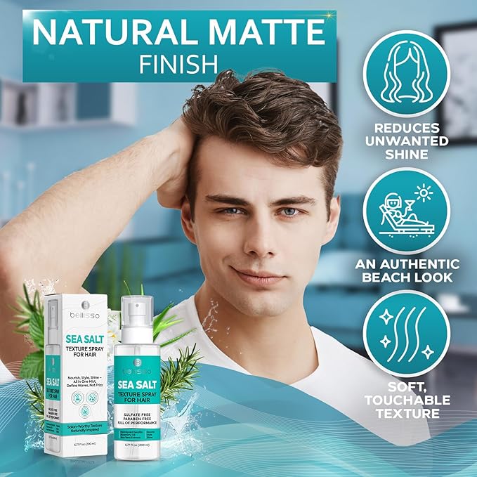 Sea Salt Spray - Dry Hair Texture for Women and Men - Products for Volume for Fine, Wavy and Curly Hair - Thickening, Texturizing and Light Volumizing Effect - Alcohol Free Formula - Travel Size-BrightBean Baby