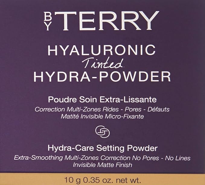 By Terry Hyaluronic Tinted Hydra-Powder, Non-Drying Loose Face Setting Powder, Blur Imperfections & Mattify, Dark, 0.35 oz-BrightBean Baby