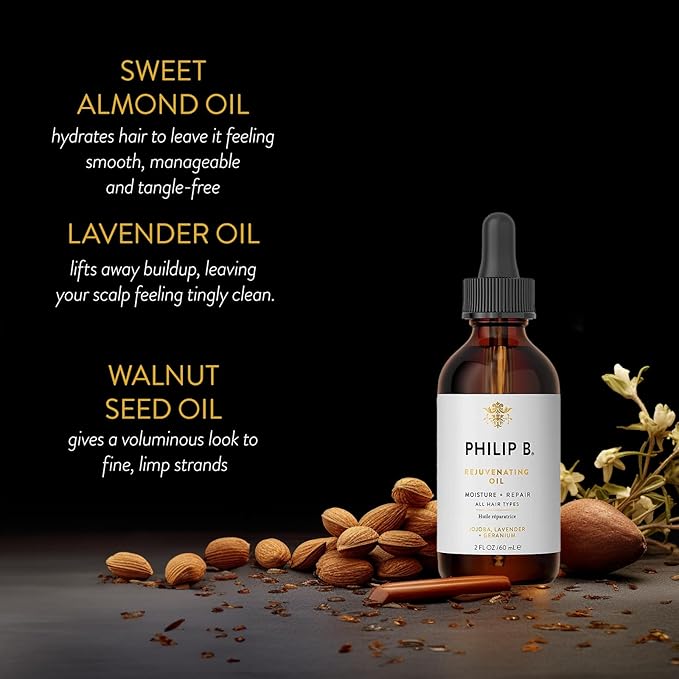 PHILIP B Rejuvenating Oil 2 oz. (60 ml) | Long-Term Hair Repair, Youthful Bounce, Strength and Shine-BrightBean Baby