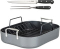 Viking Hard Anodized Roasting Pan 16x13 with Rack & Carving Set