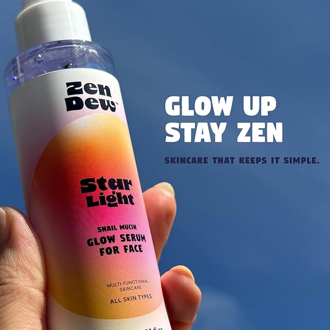 Star Light Snail Mucin Face Serum with Blue Light Skin Protection, 3.38 Oz – Silky Smooth Korean Glow Serum that Restores Moisture and Leaves Skin Brighter, Plumper, Soothed and Smooth-BrightBean Baby