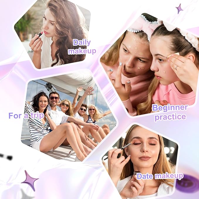 Color Nymph Travel Makeup Palette with Mulit-Colors Eyeshadows,Concealer, Body Glitter,Lip Glosses,Blush,Highlighter,Makeup Applicators And Mirror-BrightBean Baby