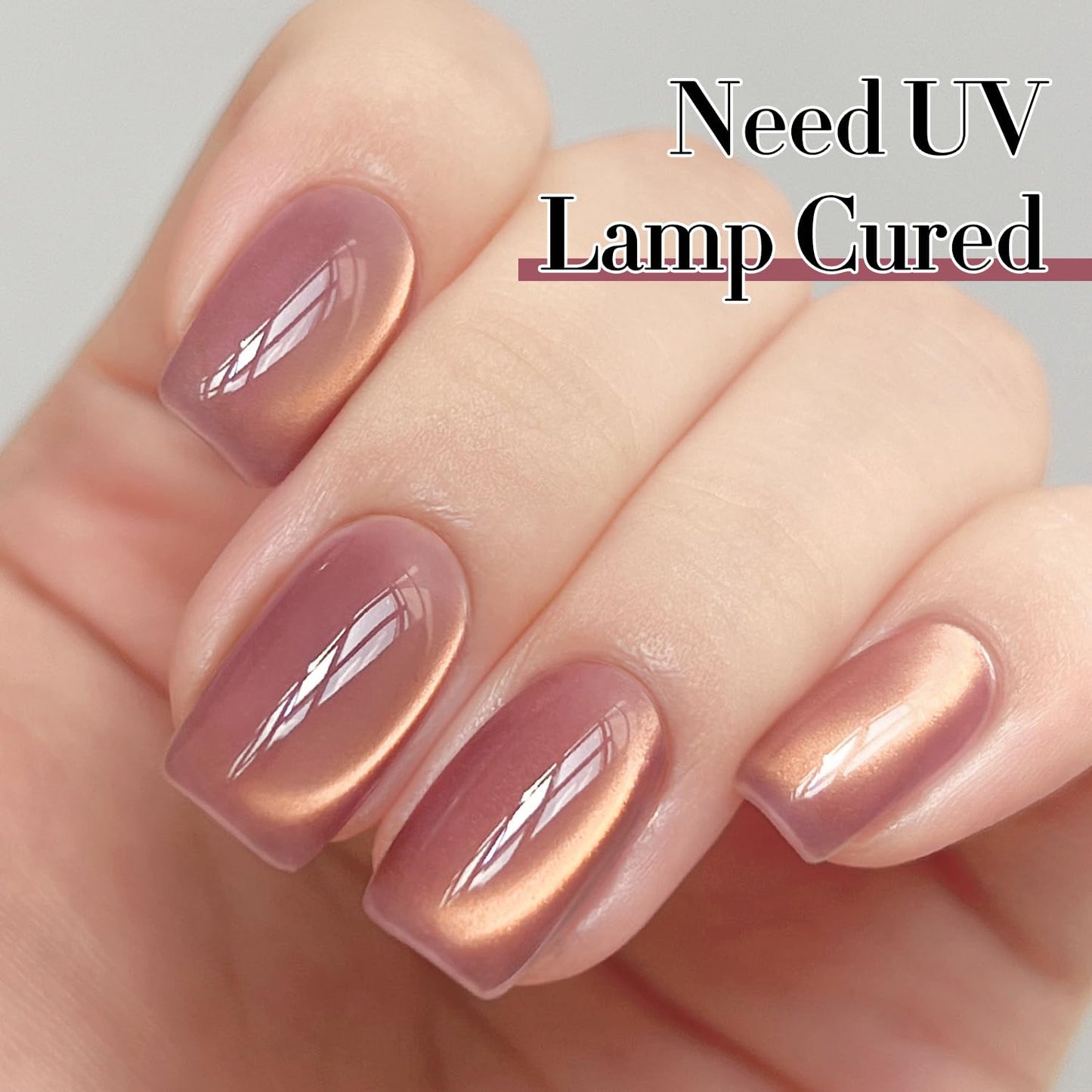 Double Rhythm 15ML Ice Glass Cat Eye Gel Polish with Magnet Holographic Glitter Shimmer Translucent Sheer Color Salon Soak Off Magnetic Nail at Home (Golden Violet-MC1129)-BrightBean Baby