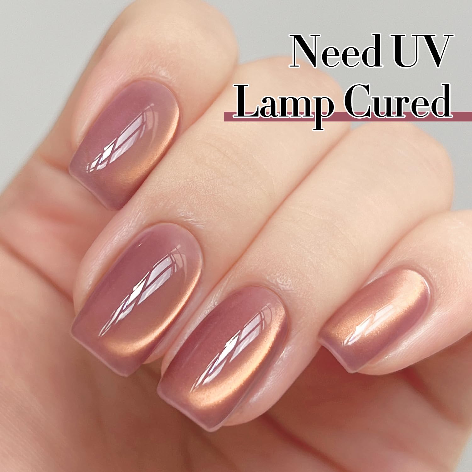 Double Rhythm 15ML Ice Glass Cat Eye Gel Polish with Magnet Holographic Glitter Shimmer Translucent Sheer Color Salon Soak Off Magnetic Nail at Home (Golden Violet-MC1129)-BrightBean Baby