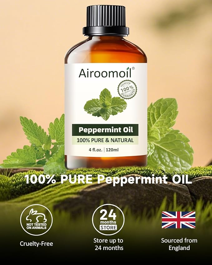 Pure Peppermint Essential Oil, 100% Pure Natural Peppermint Essential Oil, Premium Grade Essential Oils for Diffusers for Home, Skin, Care Massage, Soap Making, Aromatherapy, 4 Fl Oz | 120ml-BrightBean Baby