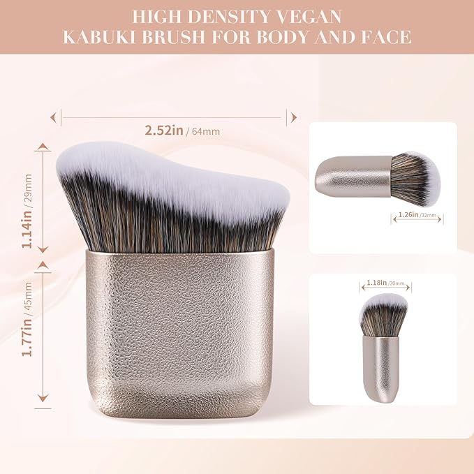 docolor Self Tanner Brush Body Makeup Brush for Flawless Face and Body Makeup, Sunless Tanner Blending Brush Body Brush for Self Tanner, Bronzer, Foundation, Vegan & Cruelty Free-BrightBean Baby