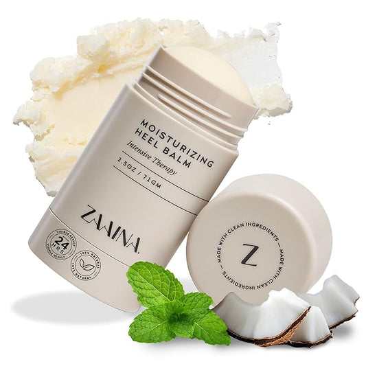 ZAAINA Intensive Heel Balm Stick for Cracked Heels – Natural Foot Balm for Dry Feet, Calluses & Rough Skin – Moisturizing Heel Softener with Shea Butter, Tea Tree & Peppermint – 2.5oz Twist-Up Tube-BrightBean Baby