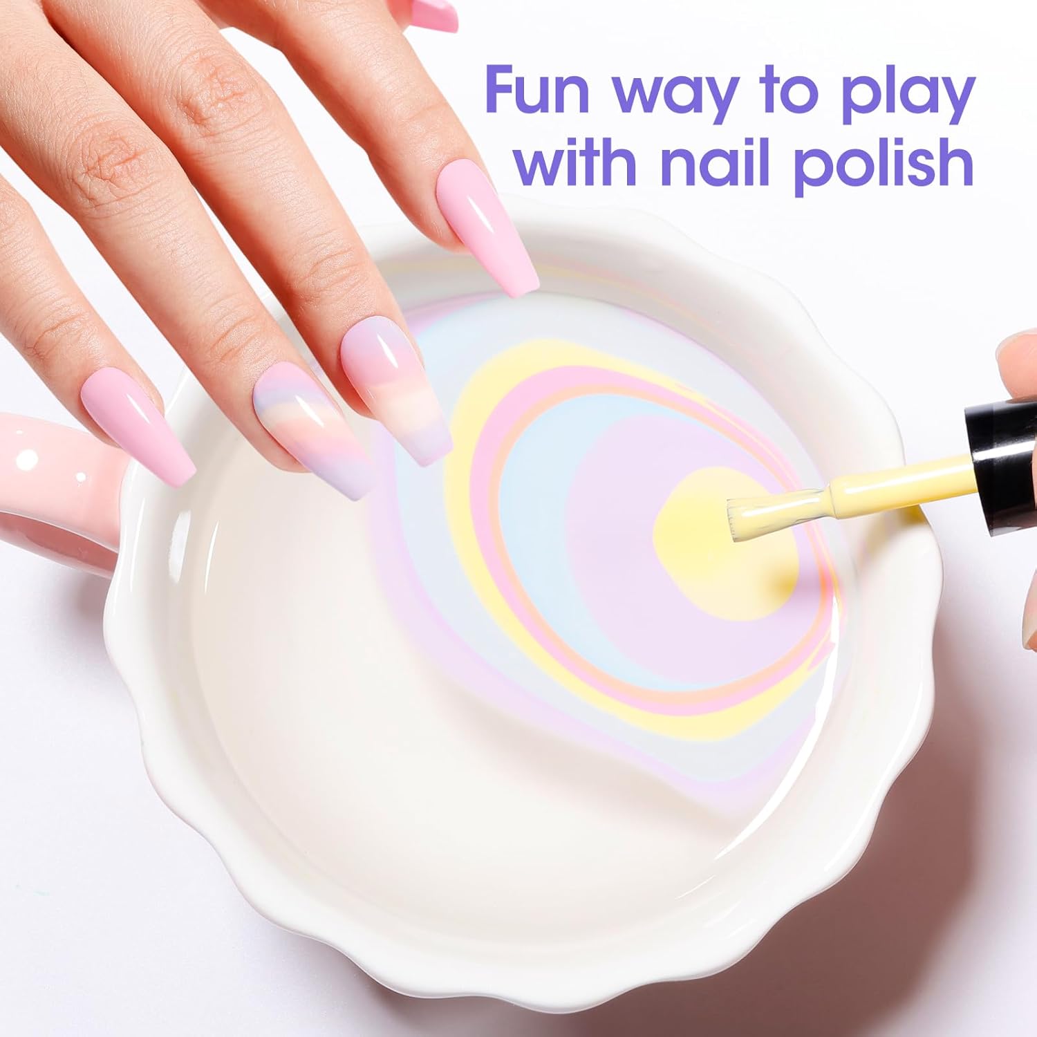 Gellen Pastel Regular Nail Polish Non Gel, Fast Air Drying Spring Summer Nail Polish No UV Light Needed Macaron 6 Colors Nude Pink Purple Blue Green Yellow Set for Women Manicure Home Salon, Hema Free-BrightBean Baby