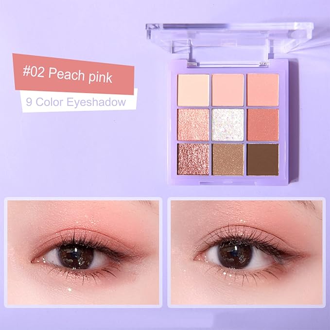 Violet Fairy 9 Color Eyeshadow Palette, Warm Neutrals (02)-BrightBean Baby