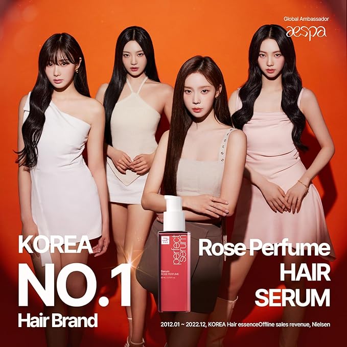 Mise En Scene Perfect Rose Perfume Serum - Korean Hair Essence with Rose Scent, Argan Oil for Damaged Hair Care, 2.70 fl. Oz-BrightBean Baby
