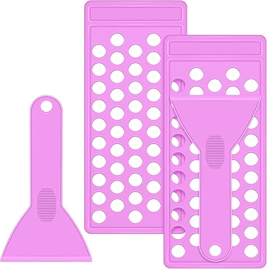 2 Sets Lip Balm Tray and Spatula Set Portable lipstick Holder Lip Balm Containers Lip Gloss Making Kit (Purple)-BrightBean Baby