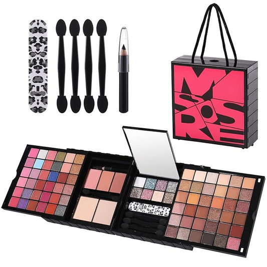 Makeup Sets For Teens Women Full Kits - All in One Gift Makeup Kits For Girls Make Up Set Included Eyeshadow, Blusher, Compact Powder, Eyeliner Pencil For Beginners (N)-BrightBean Baby