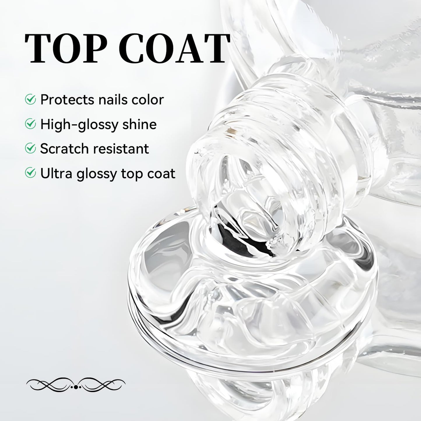 16.5ml Top Coat Clear Nail Polish, Quick Dry High Gloss Shine Large Volume Top Coat, Long Wear and Scratch Resistant for Women Salon DIY Nail Art-BrightBean Baby