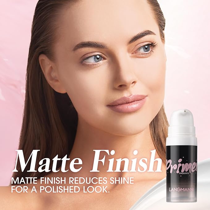 LANGMANNI Matte Grip Face Primer, Transparent Skin Perfecting Hydrating Primer,Unique Smooth Gel-Based Primer Essential For Longlasting Perfection Face Makeup (0.33 Fl Oz, 1)-BrightBean Baby